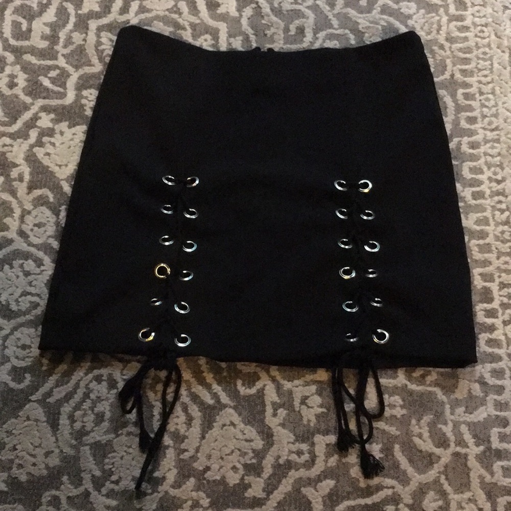 Lace Up Mini Skirt
